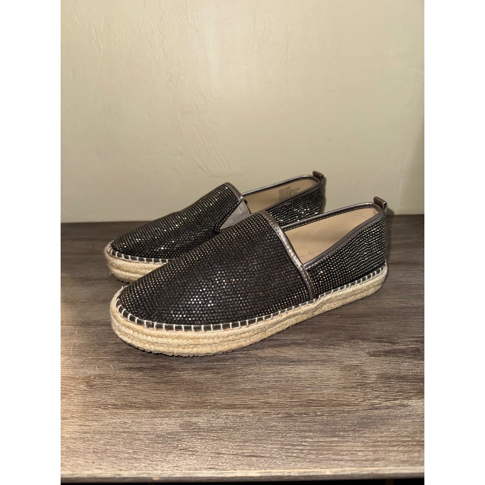 Candies Espadrille Slip On Rhinestone Embellished Casual Women's Shoes Size 9.5
